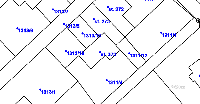 Parcela st. 373 v KÚ Brantice, Katastrální mapa