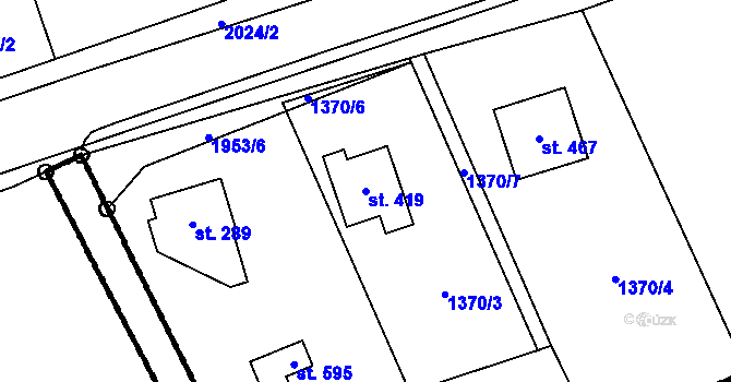 Parcela st. 419 v KÚ Brantice, Katastrální mapa