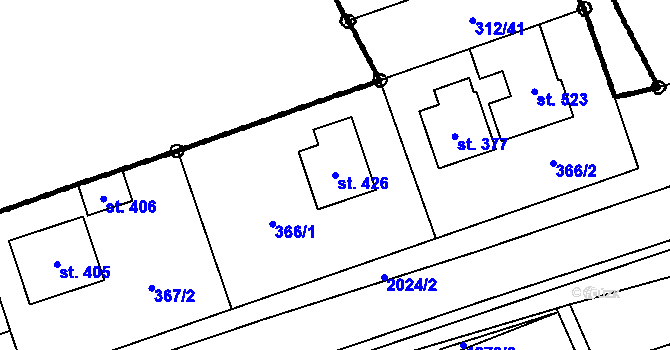 Parcela st. 426 v KÚ Brantice, Katastrální mapa