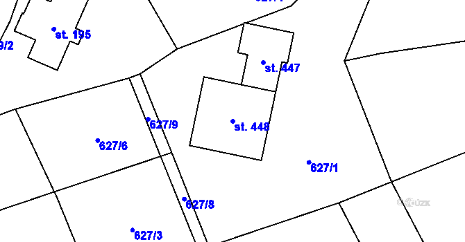 Parcela st. 448 v KÚ Brantice, Katastrální mapa