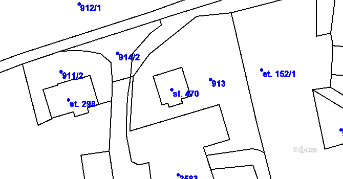 Parcela st. 470 v KÚ Brantice, Katastrální mapa