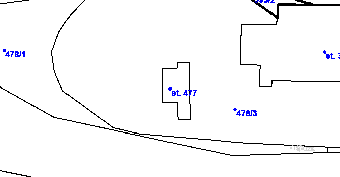 Parcela st. 477 v KÚ Brantice, Katastrální mapa