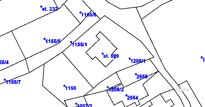 Parcela st. 529 v KÚ Brantice, Katastrální mapa
