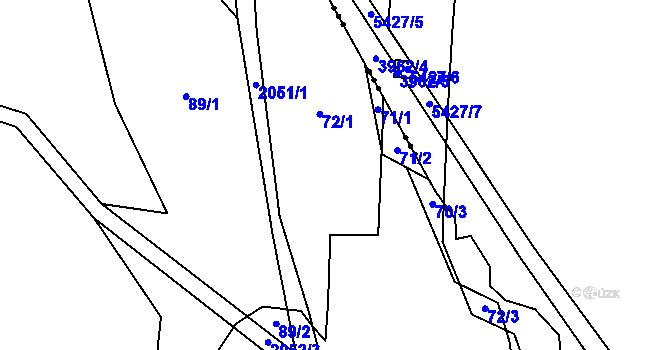 Parcela st. 72 v KÚ Brantice, Katastrální mapa