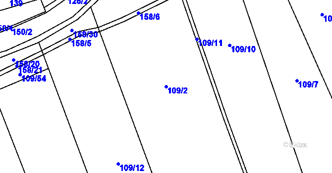 Parcela st. 109/2 v KÚ Brantice, Katastrální mapa