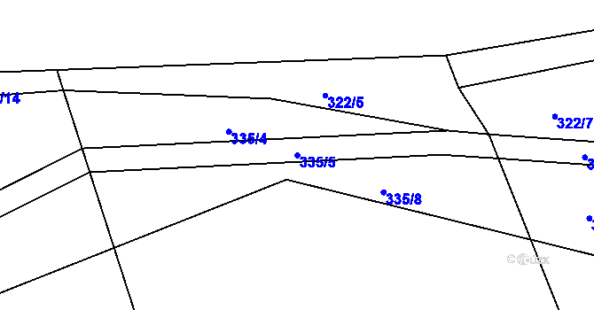 Parcela st. 335/5 v KÚ Brantice, Katastrální mapa