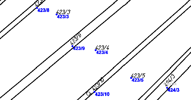 Parcela st. 423/4 v KÚ Brantice, Katastrální mapa