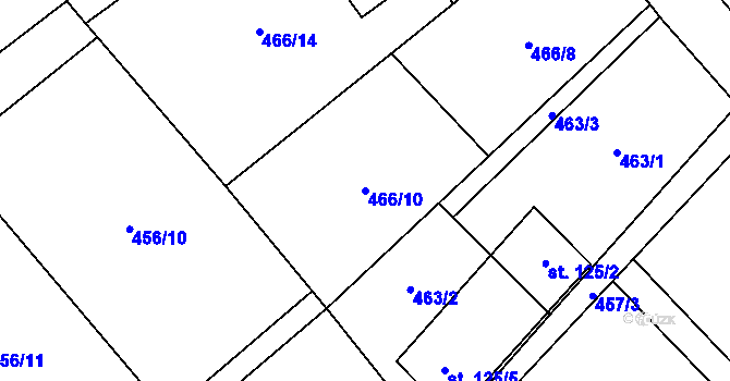 Parcela st. 466/10 v KÚ Brantice, Katastrální mapa