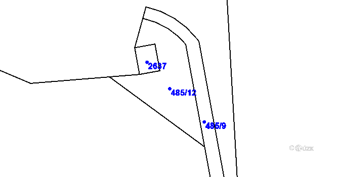 Parcela st. 485/12 v KÚ Brantice, Katastrální mapa