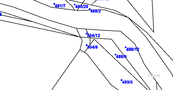 Parcela st. 504/8 v KÚ Brantice, Katastrální mapa