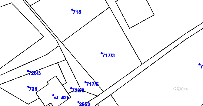 Parcela st. 717/3 v KÚ Brantice, Katastrální mapa
