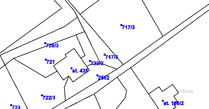 Parcela st. 717/5 v KÚ Brantice, Katastrální mapa