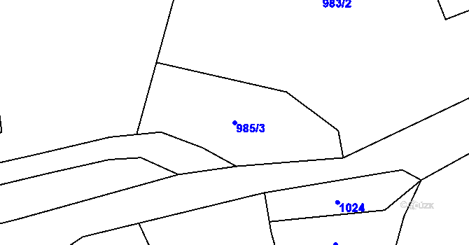 Parcela st. 985/3 v KÚ Brantice, Katastrální mapa