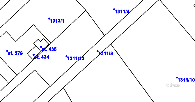 Parcela st. 1311/8 v KÚ Brantice, Katastrální mapa