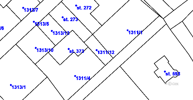 Parcela st. 1311/12 v KÚ Brantice, Katastrální mapa