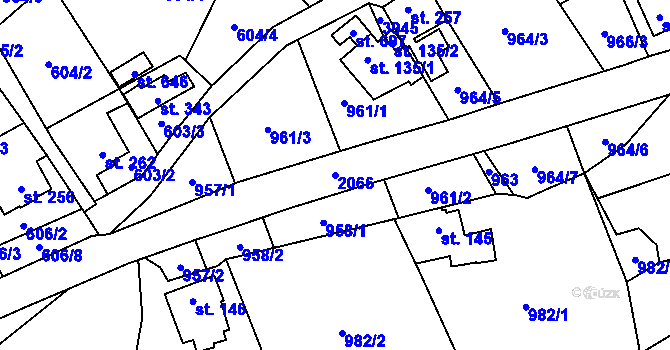 Parcela st. 2066 v KÚ Brantice, Katastrální mapa