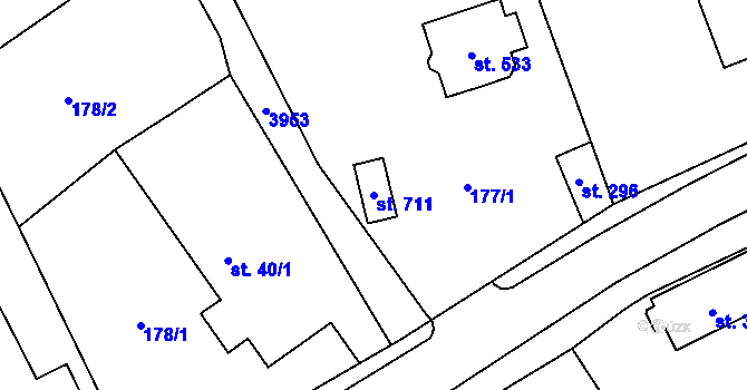Parcela st. 711 v KÚ Brantice, Katastrální mapa