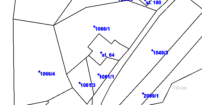 Parcela st. 64 v KÚ Radim u Brantic, Katastrální mapa