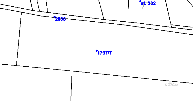 Parcela st. 1797/7 v KÚ Radim u Brantic, Katastrální mapa