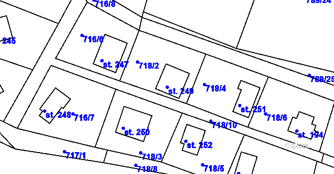 Parcela st. 249 v KÚ Branžež, Katastrální mapa