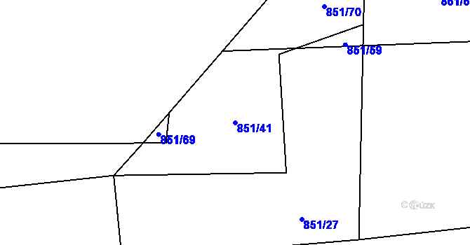 Parcela st. 851/41 v KÚ Branžež, Katastrální mapa