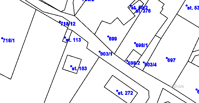Parcela st. 903/1 v KÚ Branžež, Katastrální mapa