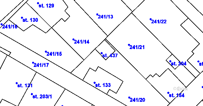 Parcela st. 437 v KÚ Braškov, Katastrální mapa