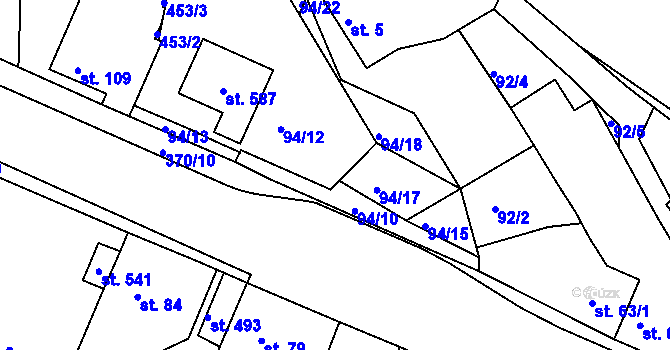 Parcela st. 94/20 v KÚ Braškov, Katastrální mapa