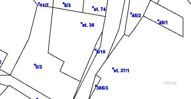 Parcela st. 5/10 v KÚ Braškov, Katastrální mapa
