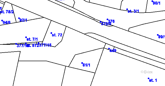 Parcela st. 438 v KÚ Braškov, Katastrální mapa