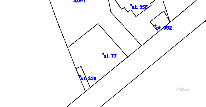 Parcela st. 77 v KÚ Braškov, Katastrální mapa