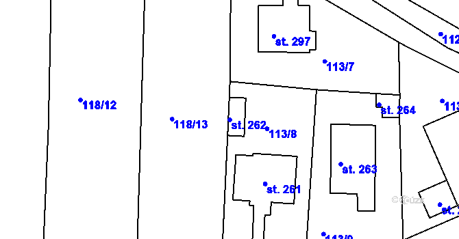 Parcela st. 262 v KÚ Braškov, Katastrální mapa