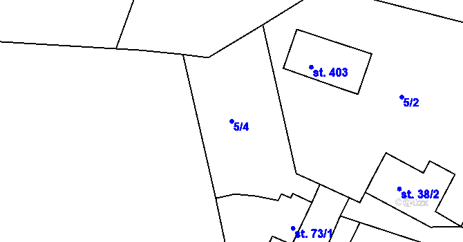 Parcela st. 5/4 v KÚ Braškov, Katastrální mapa