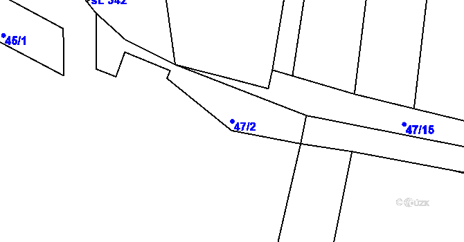 Parcela st. 47/2 v KÚ Braškov, Katastrální mapa