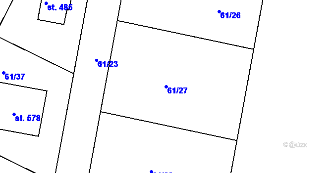 Parcela st. 61/27 v KÚ Braškov, Katastrální mapa