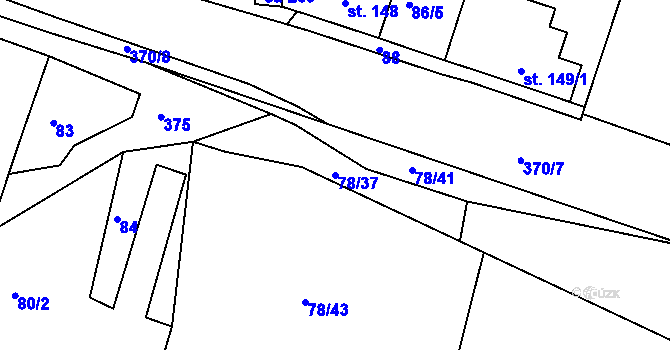 Parcela st. 78/37 v KÚ Braškov, Katastrální mapa