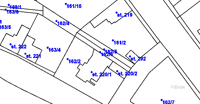 Parcela st. 162/6 v KÚ Braškov, Katastrální mapa