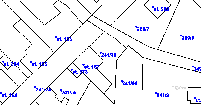 Parcela st. 241/38 v KÚ Braškov, Katastrální mapa