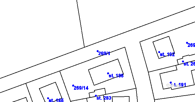 Parcela st. 269/1 v KÚ Braškov, Katastrální mapa