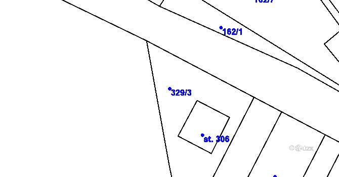 Parcela st. 329/3 v KÚ Braškov, Katastrální mapa