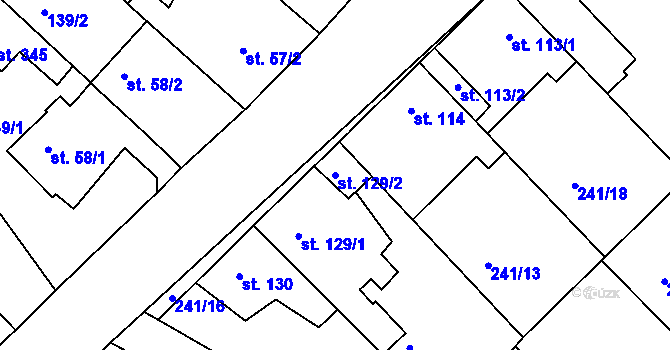 Parcela st. 129/2 v KÚ Braškov, Katastrální mapa