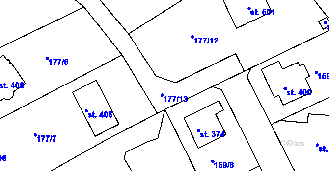 Parcela st. 177/20 v KÚ Braškov, Katastrální mapa