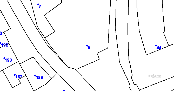 Parcela st. 5 v KÚ Bratčice, Katastrální mapa