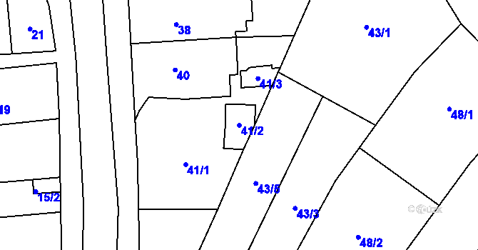 Parcela st. 41/2 v KÚ Bratčice, Katastrální mapa