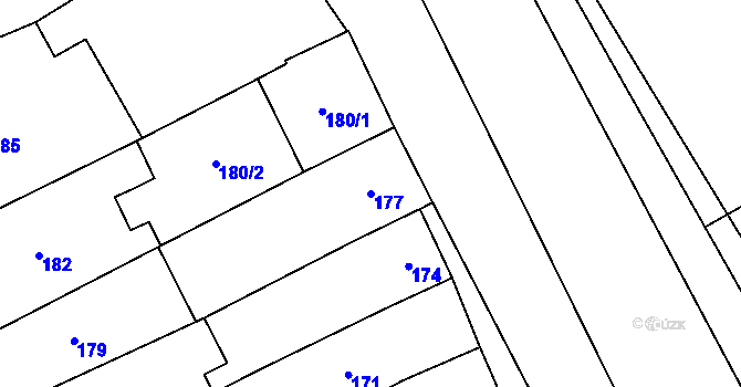 Parcela st. 177 v KÚ Bratčice, Katastrální mapa