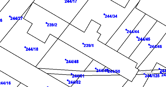 Parcela st. 239/1 v KÚ Bratčice, Katastrální mapa