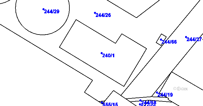 Parcela st. 240/1 v KÚ Bratčice, Katastrální mapa