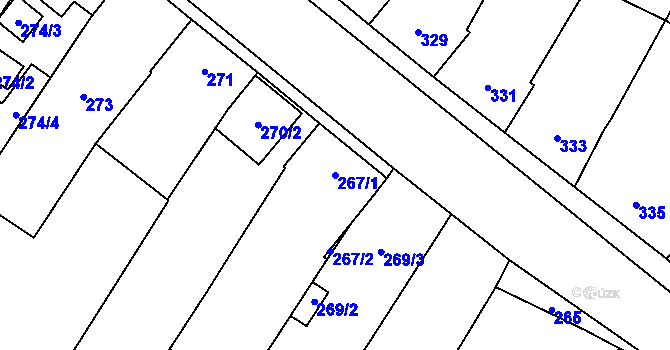 Parcela st. 267/1 v KÚ Bratčice, Katastrální mapa