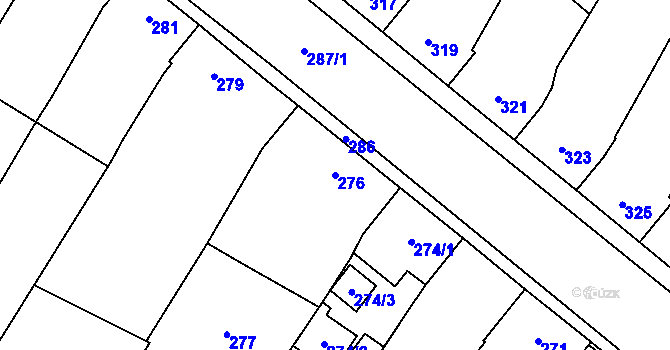 Parcela st. 276 v KÚ Bratčice, Katastrální mapa