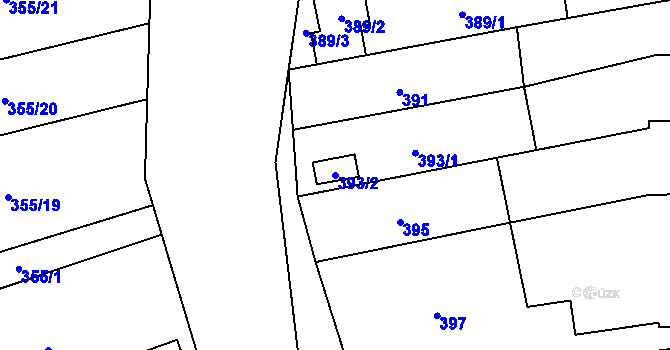 Parcela st. 393/2 v KÚ Bratčice, Katastrální mapa